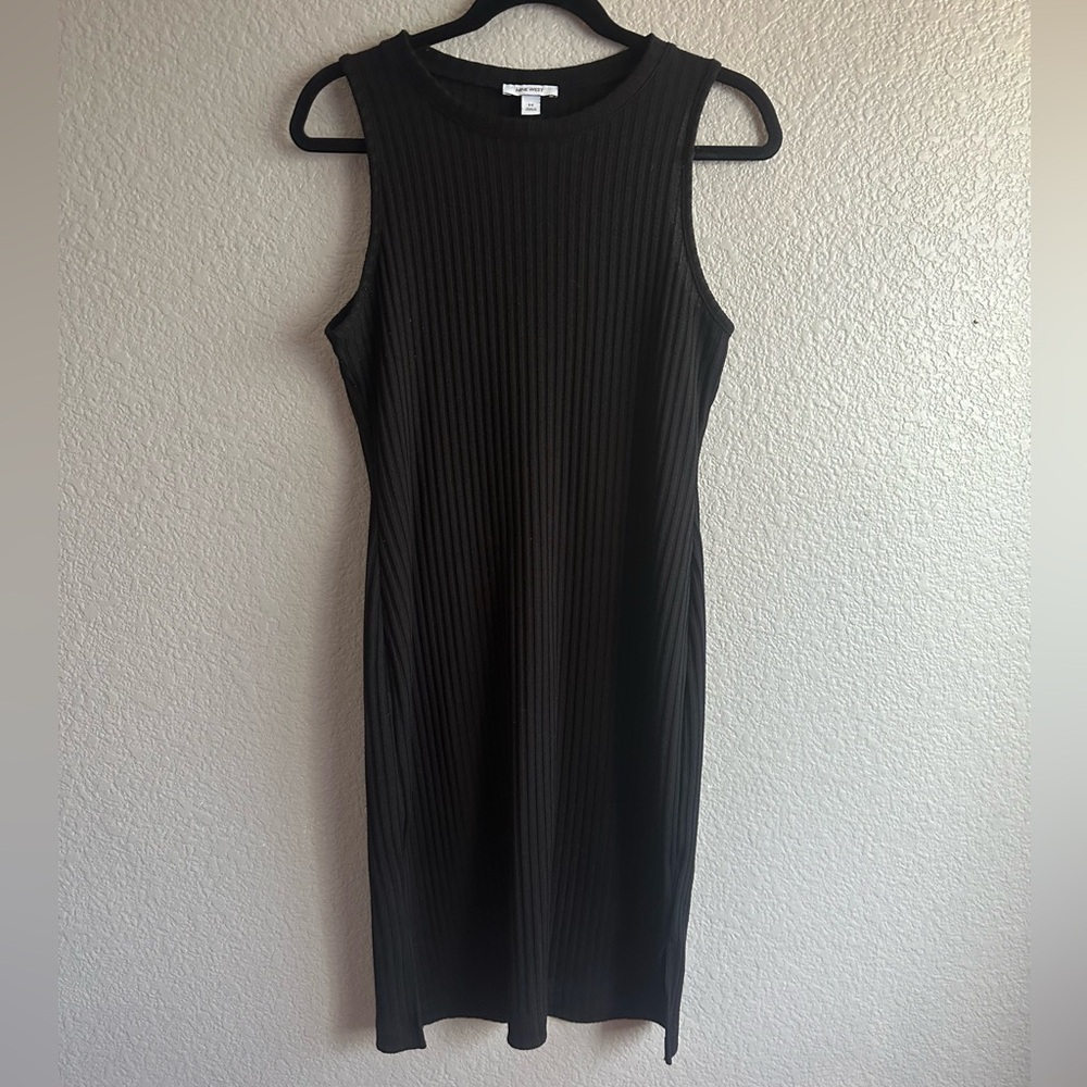 Nine West Black Ribbed Midi Dress
